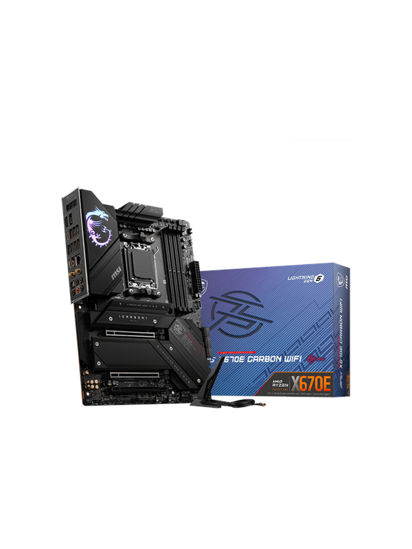 MSI MPG X670E CARBON WIFI Bundkort - AMD X670E - AMD AM5 socket - DDR5 RAM - ATX Bundkort