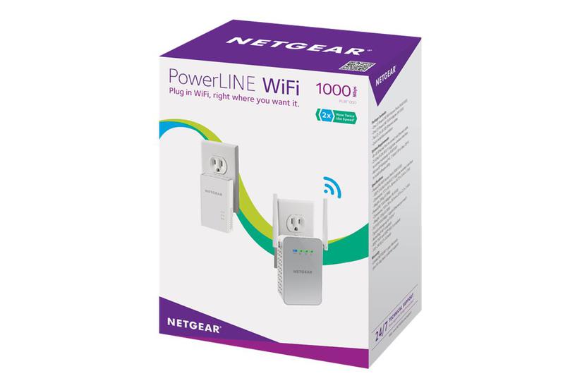 NETGEAR Powerline PLW1000 - powerline-adaptersæt - Wi-Fi 5 - kan sluttes til vægstik - med NETGEAR PowerLINE 1000 Adapter (PL1000) IT og elektronik > Netværk > Routere og bridges > Powerline adapter
