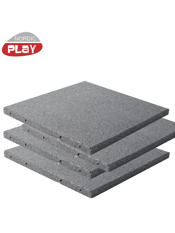 Nordic Play Rubber Tile 50 x 50 x 3 cm Gray Udendoersleg