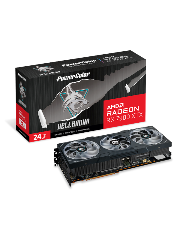 PowerColor Radeon RX 7900 XTX Hellhound OC - 24GB GDDR6 RAM - Grafikkort Grafikkort