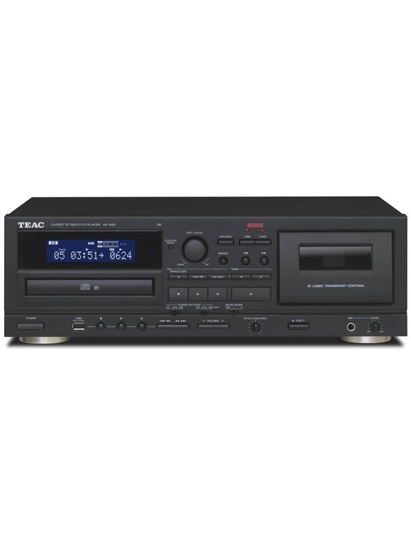 TEAC AD-850-SE CD & Cassette-player with USB Black CD Player