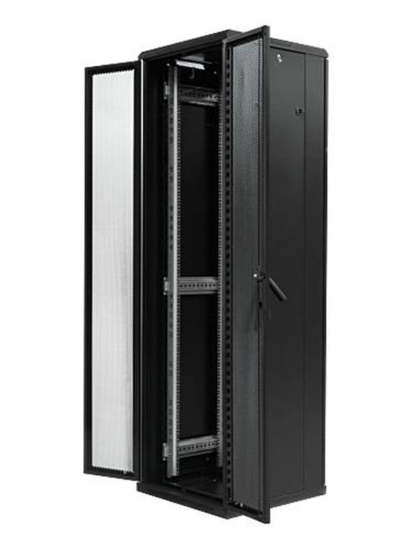 TOTEN System G 19" cabinet 42U 600x1000 perforated 800kg - Kabinet - Server (Tower) - Sort Kabinet