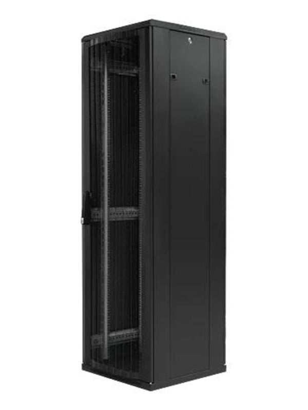 TOTEN System G 19" cabinet 42U 600x600 perated front doo - Kabinet - Server (Tower) - Sort Kabinet