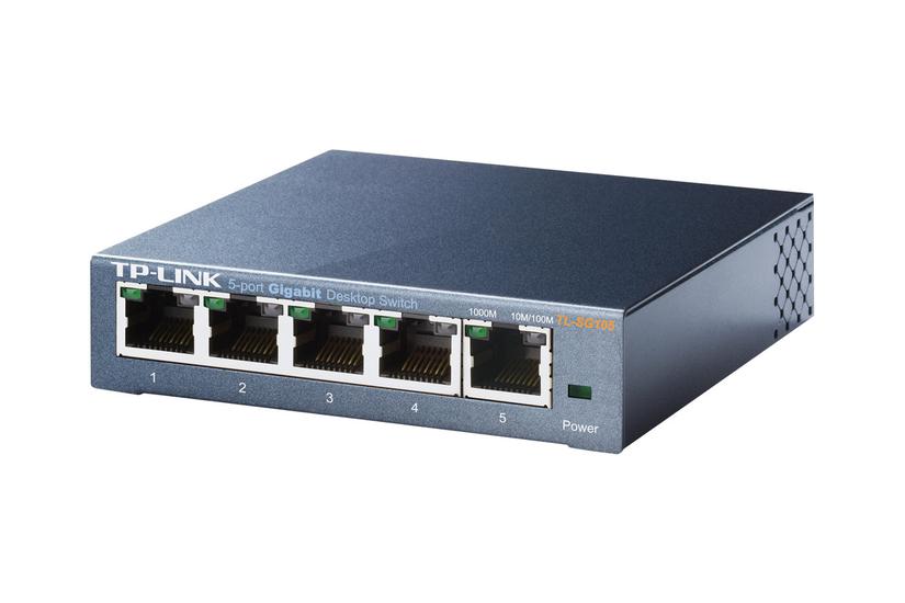 TP-Link TL-SG105 5-Port Metal Gigabit Switch - switch - 5 porte - ikke administreret IT og elektronik > Netværk > Hubs og switches