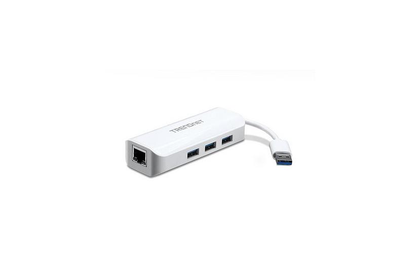 TRENDnet TU3-ETGH3 - netværksadapter - USB 3.0 - Gigabit Ethernet + USB 3.0 x 3 PC