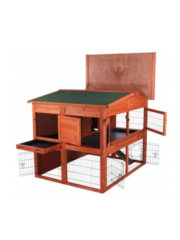 Trixie natura small animal hutch XL 2 storeys 135 × 115 × 112 cm brown Gnavere