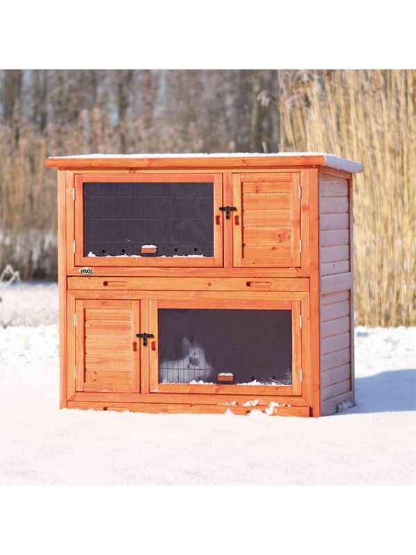 Trixie natura small animal hutch insulated 2 storeys 116 × 113 × 65 cm brown Gnavere