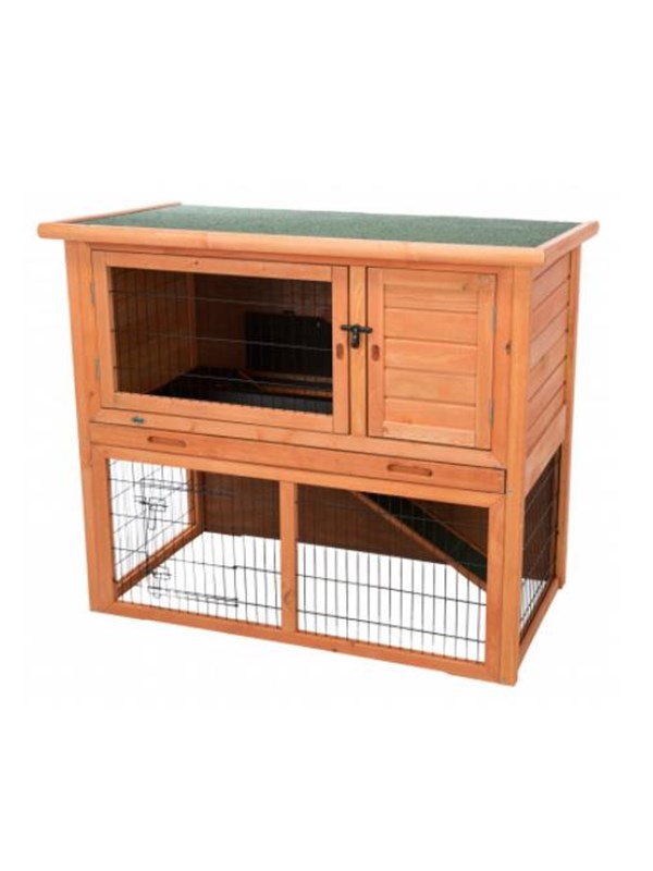 Trixie natura small animal hutch with outdoor run 116 × 97 × 63 cm brown Gnavere