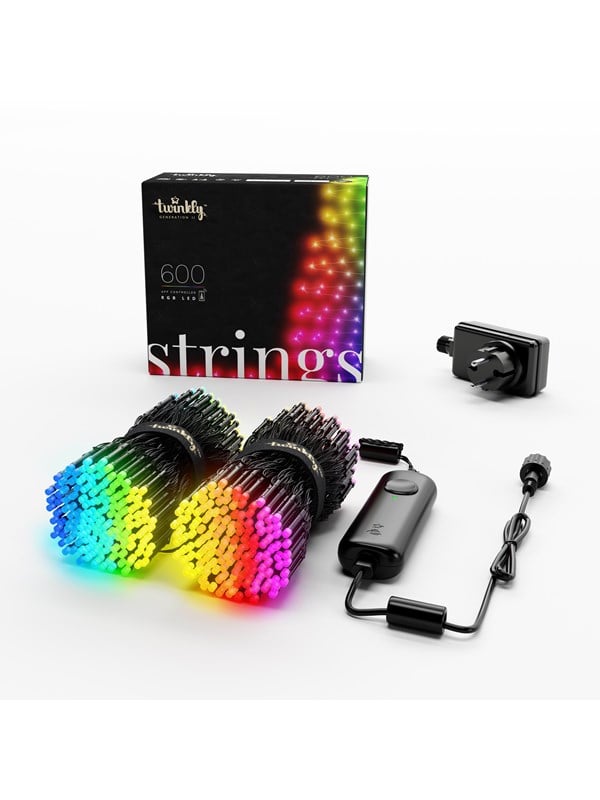 Twinkly Strings - 600 App-Controlled RGB LEDs. 48 Meters. Black Wire. Smart Home