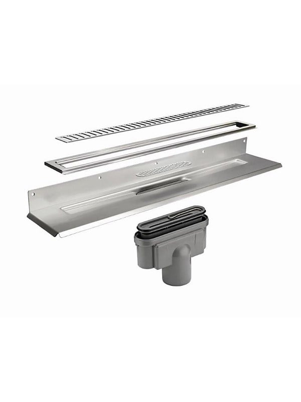 Unidrain Komplet gulvafløb mod bagvæg 800 mm