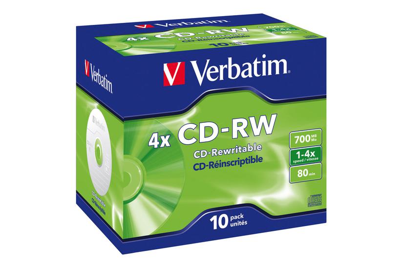 Verbatim - CD-RW x 10 - 700 MB - lagringsmedie IT og elektronik > Hardware > Lagring og backup > Lagringsmedier > CD Medier
