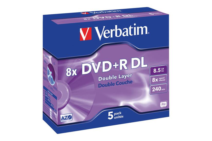 Verbatim - DVD+R DL x 5 - 8.5 GB - lagringsmedie IT og elektronik > Hardware > Lagring og backup > Lagringsmedier > DVD Medier