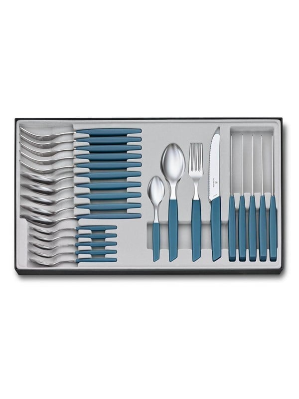 Victorinox Swiss Modern Cutlery Set 24 pcs. Blue Borddaekning