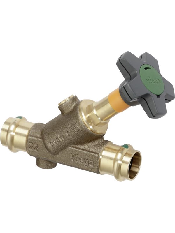 Viega Easytop skråsædeventil 54 mm rødgods Fittings