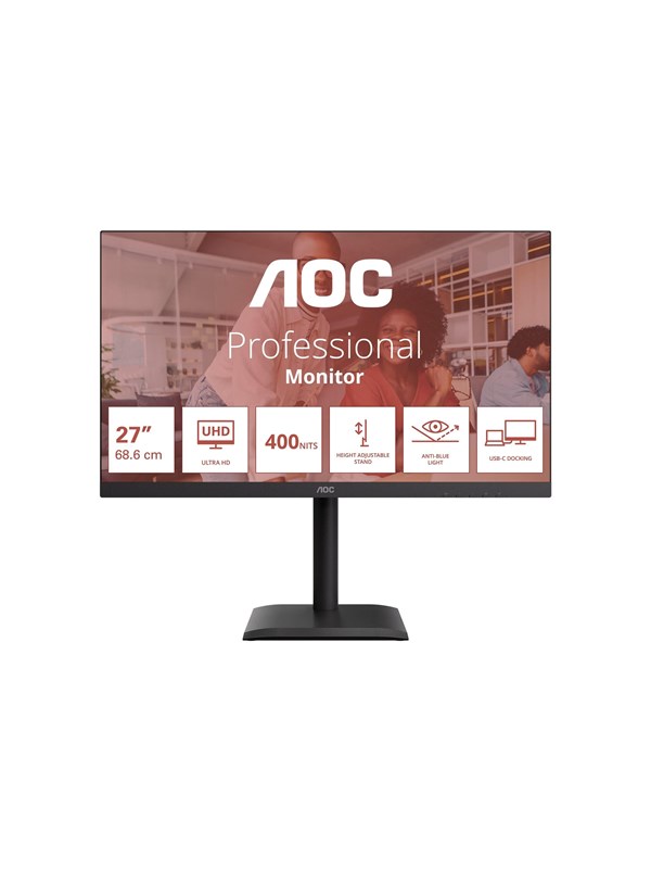 27" AOC U27E4CV - 3840x2160 (4K) - 60Hz - IPS - 90W USB-C Skaerm