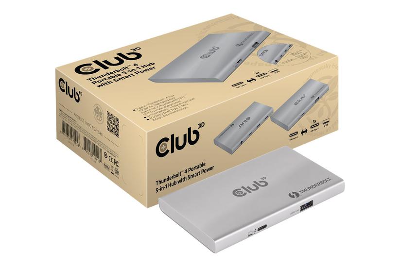 Club 3D Thunderbolt 4 Portable 5-in-1 Hub with Smart Power - dockingstation - Thunderbolt 4 PC