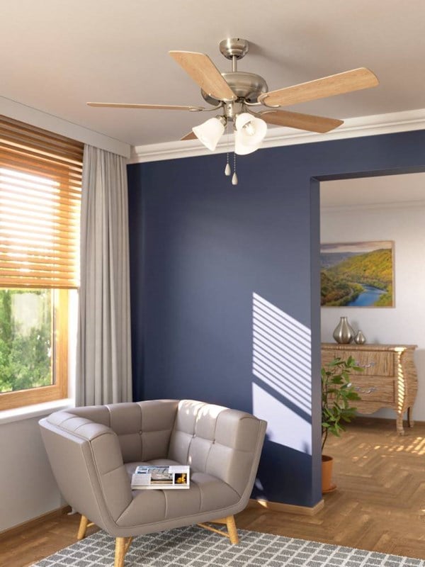 EGLO EICHEF LOFT VENTILATOR Ø1320 AC BS/HVID Lamper