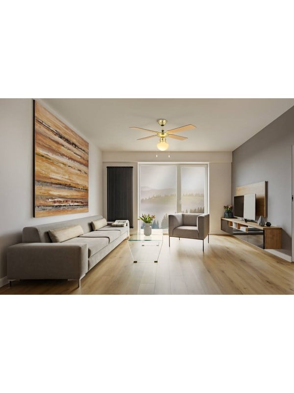 EGLO FORTALEZA VENTILATOR AC E27 MESSING/NATUR Lamper