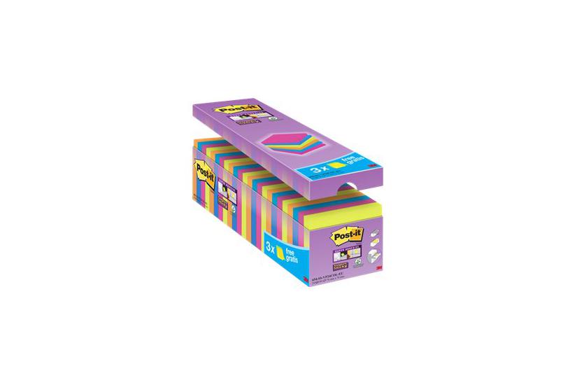 Post-it Super Sticky - noter - 76 x 76 mm - 2160 ark (24 x 90) Kontor > Papir > Notesbøger og notesblokke