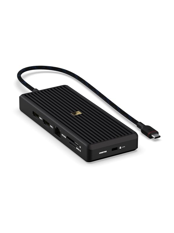 Unisynk 12 Port USB-C Hub 8K 100W - Black Dockingstation