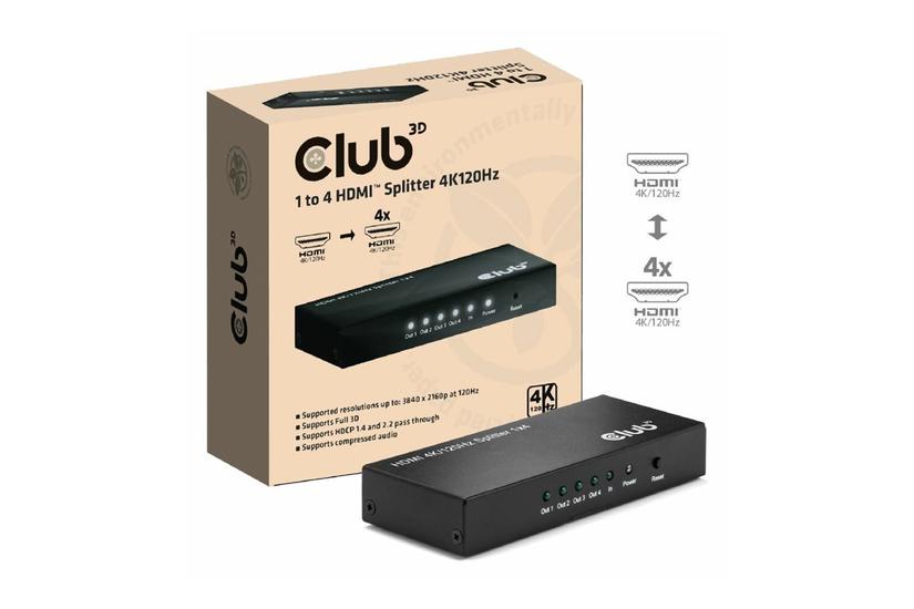 Club 3D CSV-1385 - video-/audiosplitter - 1-to-4