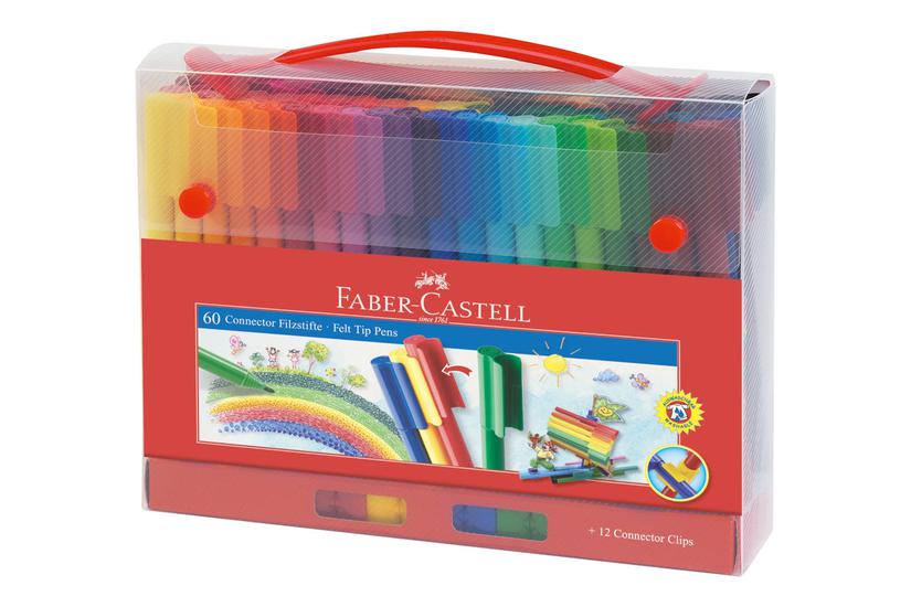 Faber-Castell CONNECTOR - fiberspidspen - assorterede levende farver (pakke med 60) Livsstil
