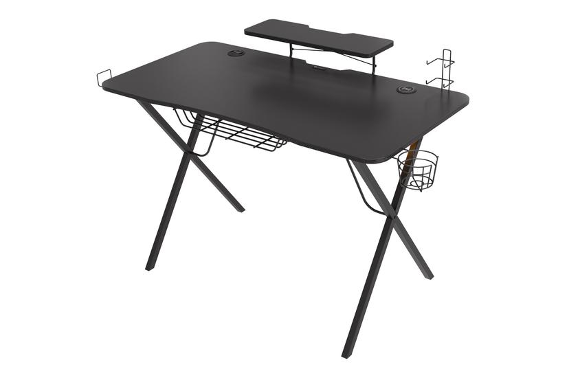 Genesis Holm 300 RGB - bord - rektangulær med konturerede hjørner - sort Kontor > Kontorindretning > Kontormøbler > Computerborde