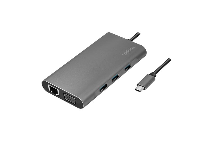 LogiLink UA0383 dockingstation Ledningsført USB 3.2 Gen 1 (3.1 Gen 1) Type-C Sølv PC