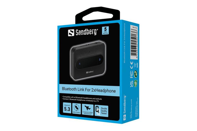 Sandberg Bluetooth Link - Bluetooth trådløs audiosender for hovedtelefoner IT og elektronik > TV/Hi-Fi > Tilbehør til TV og Hi-Fi > Transportabelt afspillertilbehør