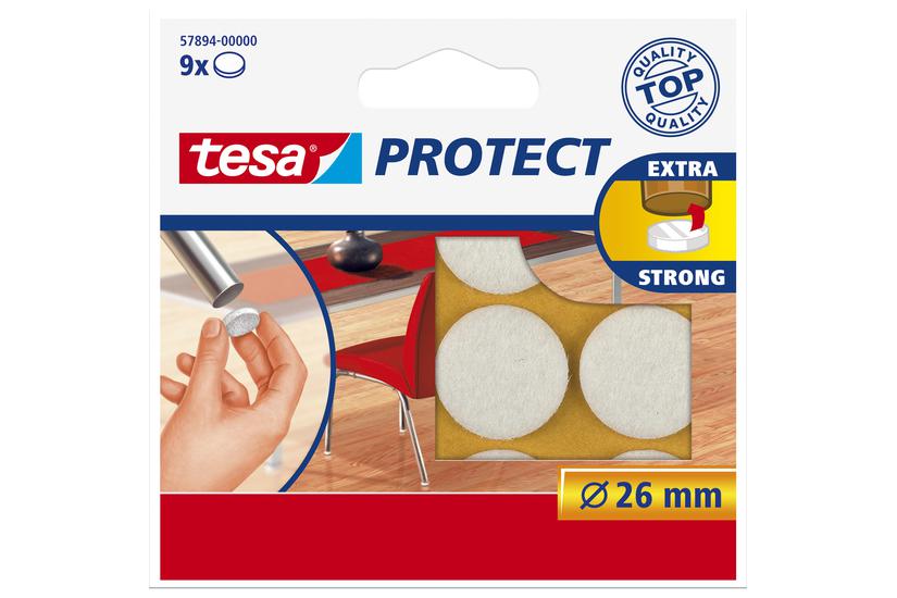 TESA Protect gulv-beskyttelsespude til møbel 9 stk Rund Hus og have > Hjemmet > Tilbehør og dele til møbler > Øvrige dele til møbler > Filtpuder