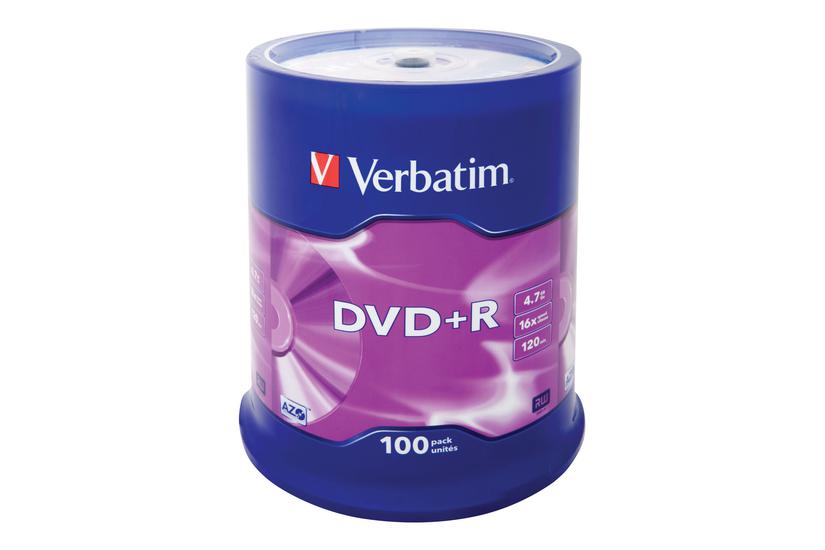 Verbatim - DVD+R x 100 - 4.7 GB - lagringsmedie IT og elektronik > Hardware > Lagring og backup > Lagringsmedier > DVD Medier