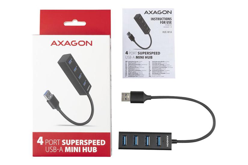 AXAGON HUE-M1A - hub - 4 porte IT og elektronik > Hardware > Kabler > USB Hubs