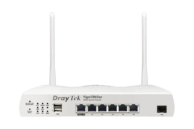 Draytek Vigor 2865ax - DSL-modem - 802.11n/ac Wave 2 - desktop IT og elektronik > Netværk > Trådløst netværk > Trådløse Routere