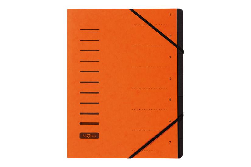 Pagna Office - klassificeringsmappe - 7 dele - for A4 - med faneblade - orange Kontor > Arkivering > Faneblade og registre